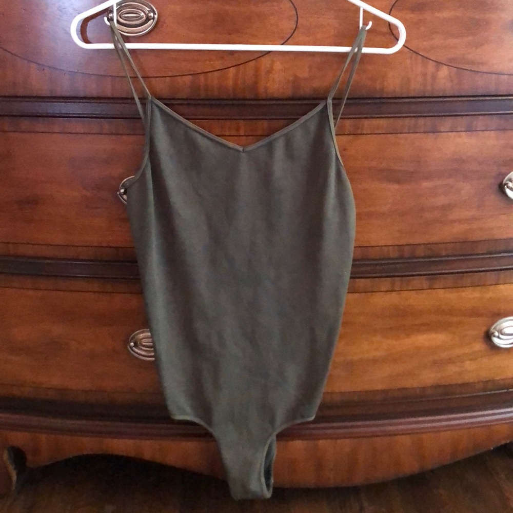 Free People Army Green Bodysuit